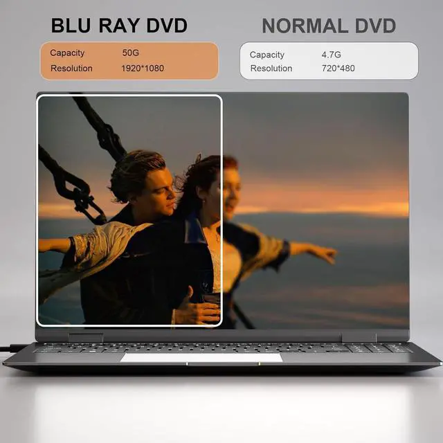 Alt view image 2 of 7 - External Bluray CD DVD Burner, USB 3.0 and Type-C Bluray CD DVD Reader and Writter 3D Slim Optical CD Drive Compatible with Windows XP/7/8/10, Laptop, Desktop, MacOS for MacBook