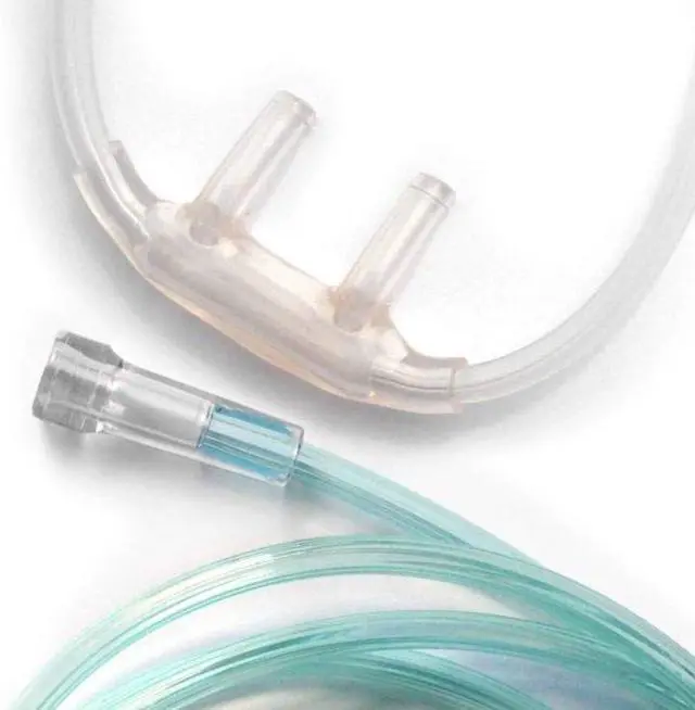 Alt view image 2 of 2 - Adult Ultra Soft Oxygen Cannula, green tubing - 7 Ft (Westmed #0556) Case 50