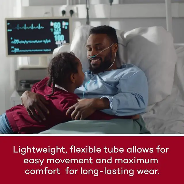 Alt view image 4 of 7 - Adult Standard Nasal Cannula  Straight with 7 ft (2.1m), Soft Green, Cannula Nasal Tubing for Oxygen, Highly Visible, Kink Resistant, Lightweight Tubing (50 Pack)