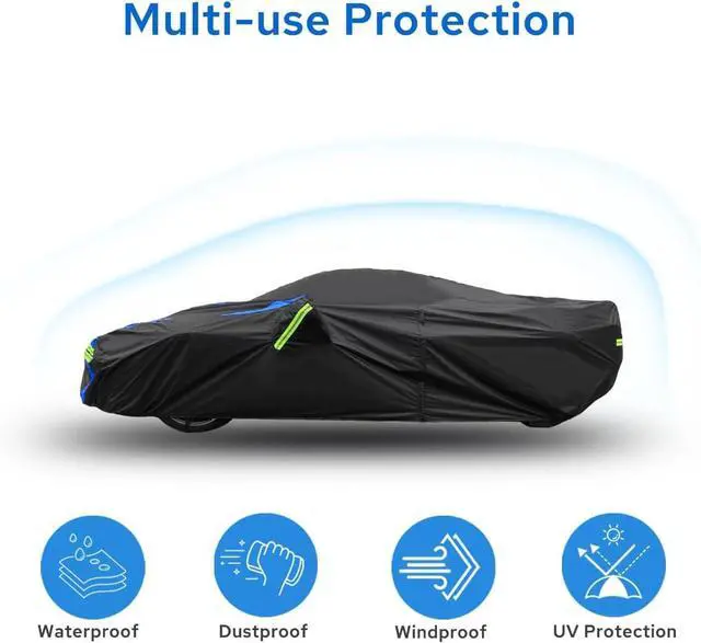Alt view image 6 of 7 - for Chevrolet Corvette C4/C5/C6/C7 Car Cover Waterproof All Weather for Automobiles, Outdoor Full Exterior Covers Fit 1984-2019 Corvette C4/C5/C6/C7 with Windproof Strap and Driver Door Zipper