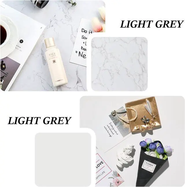 Alt view image 2 of 7 - 2 PCS Boards Photo Backdrop 2 Marbles Texture for Flat Lay, Food Photography Background 24x24 Inch, BEIYANG (Marble+Marble)