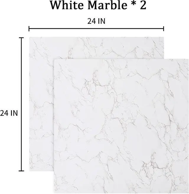Alt view image 6 of 7 - 2 PCS Boards Photo Backdrop 2 Marbles Texture for Flat Lay, Food Photography Background 24x24 Inch, BEIYANG (Marble+Marble)