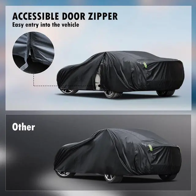 Alt view image 2 of 7 - Car Cover Custom Fit for Chevrolet Corvette C4 C5 C6 C7 C8 19802023, Waterproof All Weather Full Exterior Cover Rain Sun Snow Protect with Door Zipper (Not Include Mirror Pocket)