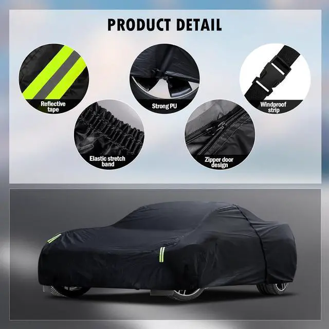 Alt view image 3 of 7 - Car Cover Custom Fit for Chevrolet Corvette C4 C5 C6 C7 C8 19802023, Waterproof All Weather Full Exterior Cover Rain Sun Snow Protect with Door Zipper (Not Include Mirror Pocket)