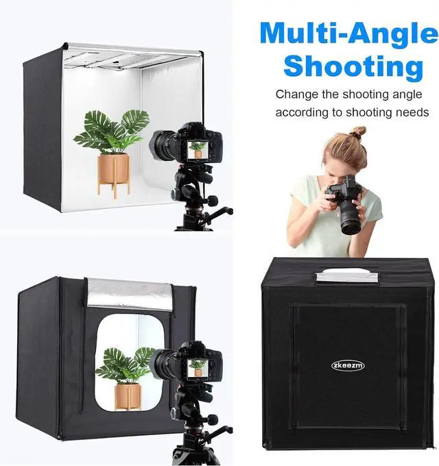 Alt view image 3 of 6 - Photo Studio Light Box Photography 32"x32" with 210 LEDs and 6 Colors Backdrops for Product Photography, Foldable Picture Box with Adjustable Brightness 6000-6500K