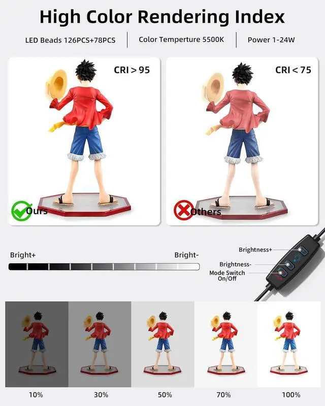 Alt view image 3 of 7 - Light Box Photography, 16"x16" Portable Photo Box Shooting Tent Kit with 2 Light Panels (204 LED Lights) & 6 Kinds Double-Sided Backgrounds for Jewelry and Product Photography