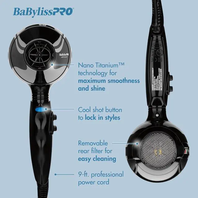 Alt view image 2 of 6 - Nano Titanium Italian Portofino Hair Dryer - Professional 2000 Watt Blow Dryer