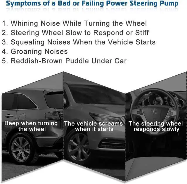 Alt view image 6 of 6 - Power Steering Pump Replacement For Compatible with 2008 2009 2010 2011 2012 Honda Accord 2.4L Power Assist Pump Replace # 21-5495
