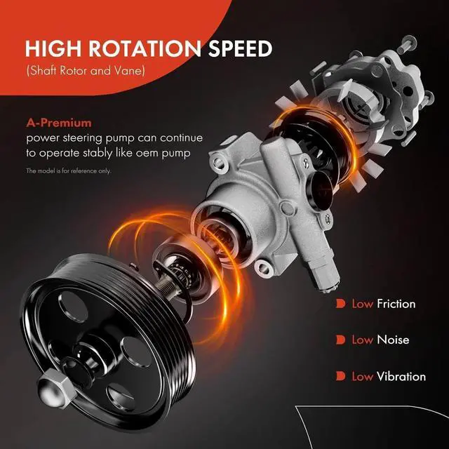 Alt view image 5 of 7 - Power Steering Pump, with Pulley, Compatible with Chrysler 200 2011-2014, Sebring 2007-2010 & Dodge Avenger 2008-2014, Journey 2009-2020, 2.0L 2.4L, Replace # 5151016AB, 63138N