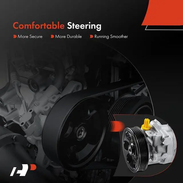 Alt view image 6 of 7 - Power Steering Pump, with Pulley, Compatible with Subaru Forester 2009-2010, Impreza 2008-2012, 2.0L 2.5L, Naturally Aspirated, Replace # 34430FG011, AA121331