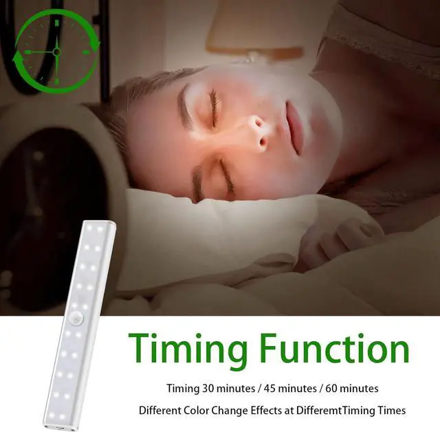 Alt view image 7 of 7 - 48 LED Under Cabinet Lighting Wireless, 15 Colors Changeable Rechargeable RGB Under Cabinet Lights Remote Control Under Counter Lights Mini Night Light Bar for Indoor Display Shelf, 4 Pack