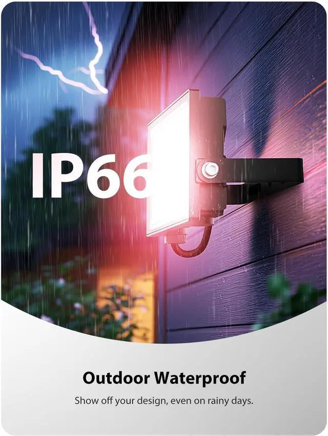 Alt view image 7 of 7 - 2 Pack RGBW LED Flood Light 800W Equivalent, 100W Color Changing Floodlight with 44 Keys Remote, 2700K Warm White IP66 Waterproof Spot Lights Outdoor, Uplights for Stage, Party