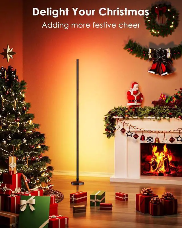 Alt view image 2 of 7 - 2PCS Corner Floor Lamp, 65" RGB Color Changing Mood Light with Remote Control, Dimmable LED Corner Lamp with Music Sync, Modern Floor Lamp for Living Room Gaming Room