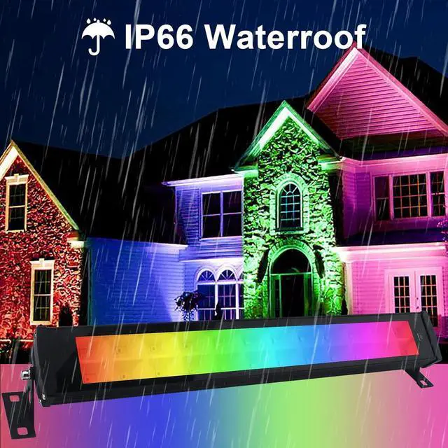 Alt view image 7 of 7 - 2 Pack 50W RGB Wall Washer Light, Stage Wash Light Bar, RGB Light Bar, for Hotel, Billboard, Building, Commercial Lighting, Birthday Party, Garden Lighting, Stage Lighting, Wall Display