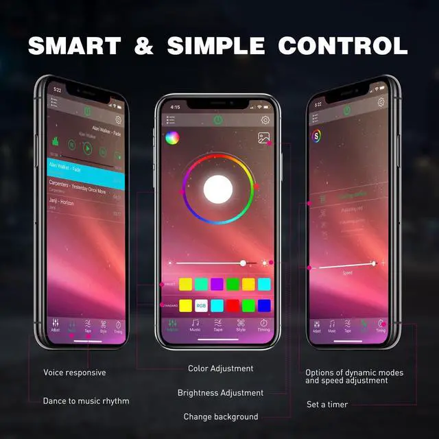 Alt view image 4 of 7 - RGB LED Rock Lights Kit, 6 pods Underglow Multicolor Neon Light Pod with Bluetooth App Control Flashing Music Mode IP68 Exterior Wheel Well Light for Truck ATV UTV RZR SUV