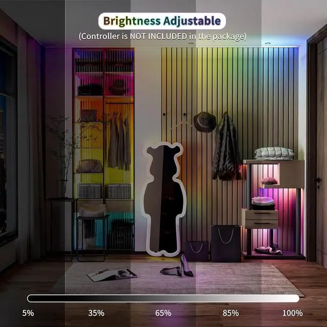 Alt view image 7 of 7 - RGB WS2811 IC COB LED Strip Lights 18ft,DC12V Addressable Chasing Color RGB LED Strip Lights Kit,APP Control Music Sync Color Changing Lights for Party Home Gaming DIY Lighting Projects