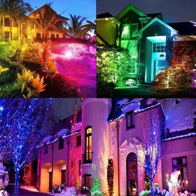 Alt view image 6 of 7 - 2 Pack 200W RGB Flood Light, RGB Color Changing Floodlight, Smart RGB Floodlight with Remote Control, for Club, Wedding, Poster, Stage Lighting, Birthday Party, KTV, Christmas, Halloween