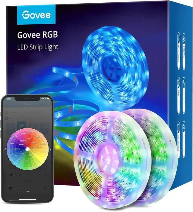 Main image of Smart LED Strip Lights, 65.6ft WiFi LED Strip Lighting, Work with Alexa and Google Home, DIY Mode and Music Sync RGB LED Lights for Home Decor, 2 Rolls of 32.8ft (No Remote Control)
