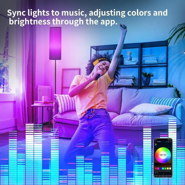 Alt view image 4 of 7 - Gray Floor Lamps for Bedroom, Dimmable Colors Temperature & Brightness, Plug in Modern Floor Lamps for Living Room, Tall Standing Lamps for Office, Corner Lamp, 9W RGB LED Bulb, NO Battery