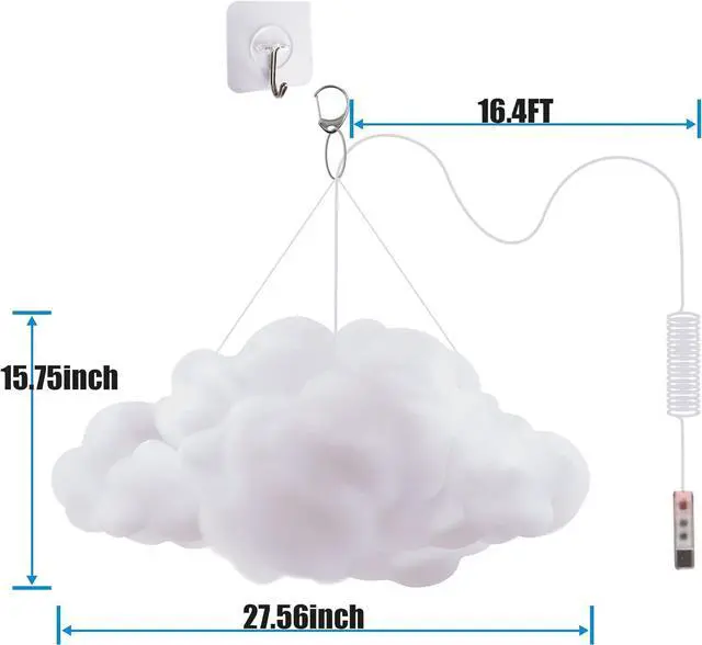 Alt view image 5 of 7 - LED Cloud Light,3pcs RGB Cloud Lights with IC Remote Control and APP Control Cool Lights Sync Music Color Changing Led Lights for Bedroom Ceiling Adults and Kids Modern Home Decorations