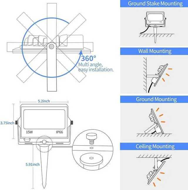 Alt view image 7 of 7 - 4 Pack RGB LED Flood Light with Stake, Outdoor DIY Color Changing Stage Party Lights 150W Equivalent 2700K-6500K White Light Dimmable RGB Colored Spotlighs Uplight for Events by App Control