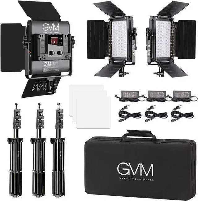 Alt view image 6 of 7 - RGB LED Video Lighting Kit, 800D Studio Video Lights with Panel, APP Control for YouTube Photography Lighting, , 3200K-5600K, 8 Kinds of The Scene Lights, 3 Packs