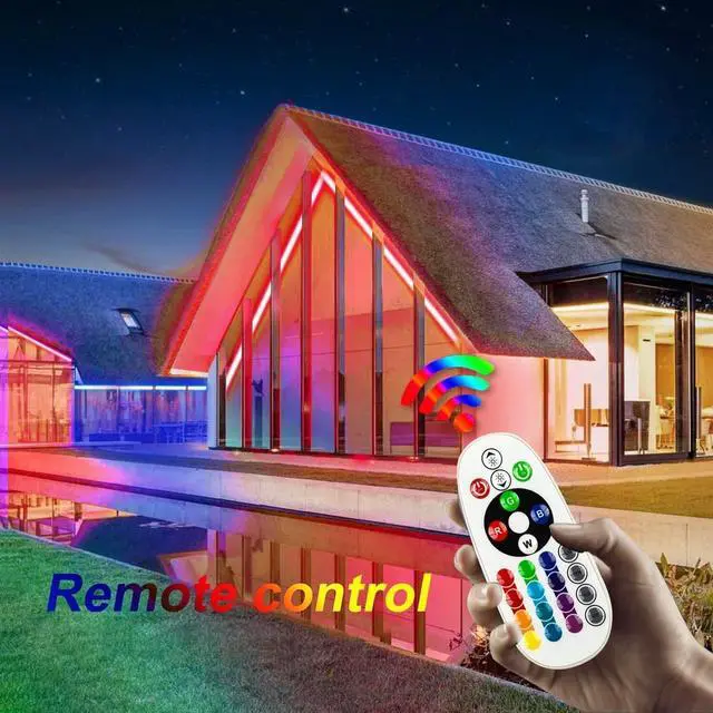 Alt view image 3 of 6 - 48W LED RGB Color Changing Flood Light, Wall Washer Light Bar with Remote Control & APP Control Timing Memory, IP66 Waterproof for Outdoor Indoor Christmas Events Illuminattion Decoration (2 Pack)