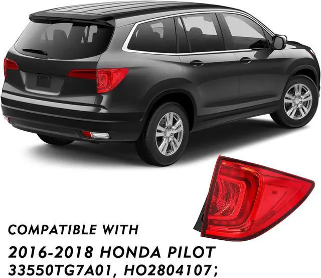 Alt view image 5 of 7 - 2016 2017 2018 Honda Pilot Rear Outer Tail Light Assembly Rear Tail light Lamp (Right Passenger Side)