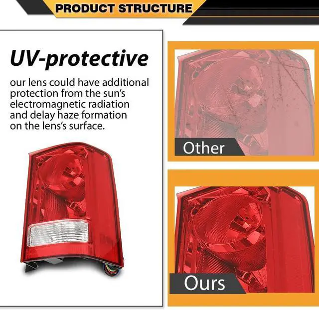 Alt view image 6 of 7 - Tail Lights Set w/Bulb and Wiring Harness Compatible with Honda Pilot 2009-2015 Rear Brake Lamps Replaces 33500SZAA02, HO2801174 Driver and Passenger Side