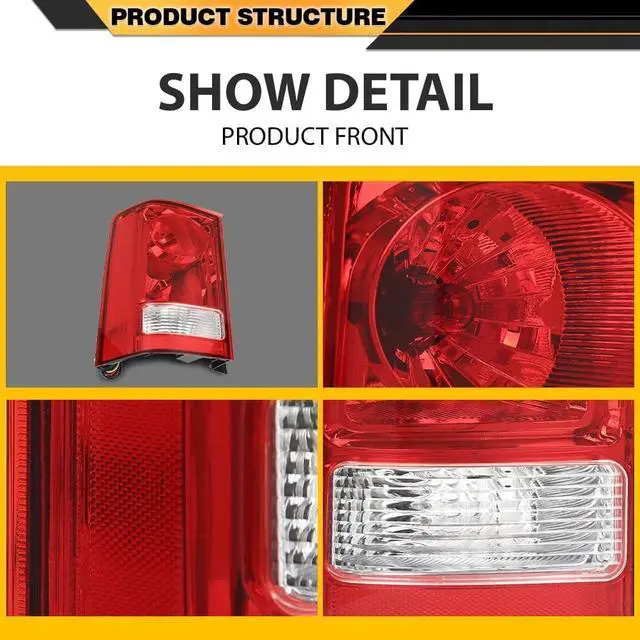 Alt view image 7 of 7 - Tail Lights Set w/Bulb and Wiring Harness Compatible with Honda Pilot 2009-2015 Rear Brake Lamps Replaces 33500SZAA02, HO2801174 Driver and Passenger Side