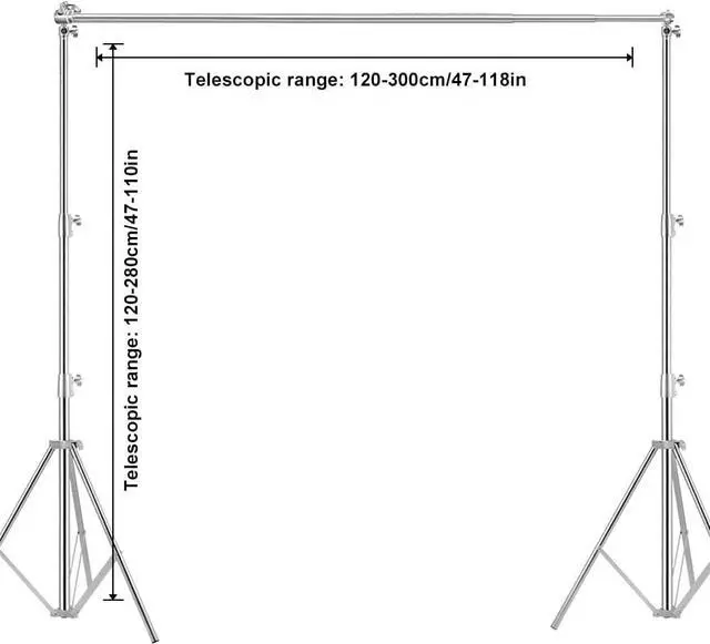 Alt view image 4 of 7 - Photo Video Studio Backdrop Stand, 9.19ft Stainless Steel Backdrop Support System Background Stand with Carry Bag for Portrait & Studio Photography