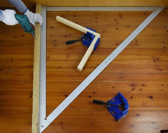 Alt view image 6 of 7 - 48 Inches Folding Aluminium Triangle Ruler Construction Tools Combination Carpentry Squares in Framing Roofing Stair Work Woodworking Movable Right Angle 90°45 Degree Angle Ruler