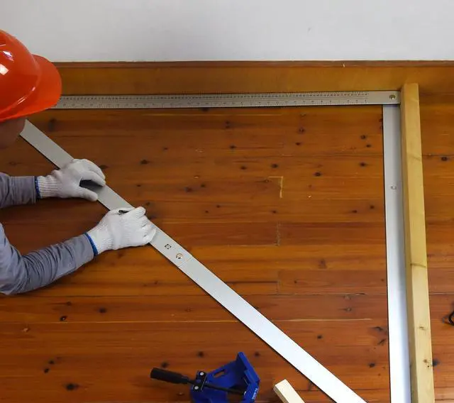Alt view image 7 of 7 - 48 Inches Folding Aluminium Triangle Ruler Construction Tools Combination Carpentry Squares in Framing Roofing Stair Work Woodworking Movable Right Angle 90°45 Degree Angle Ruler