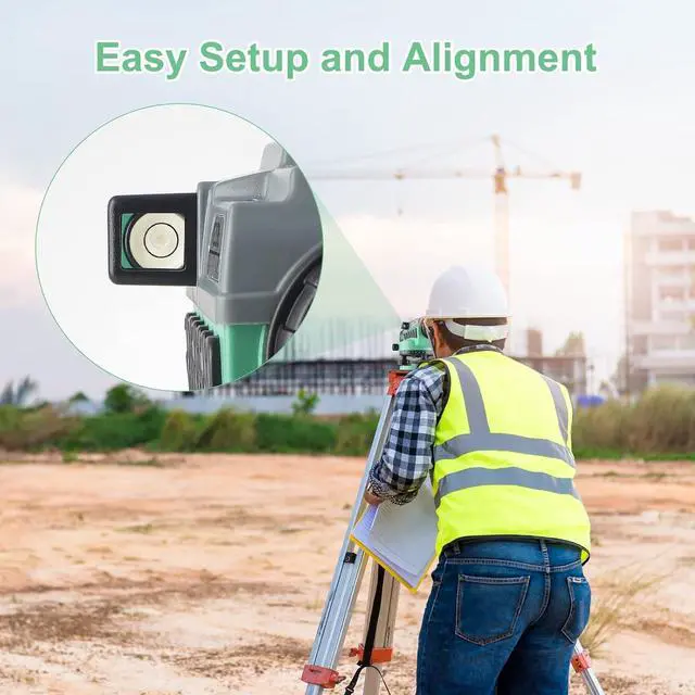 Alt view image 5 of 7 - 36X Transit Level,Automatic Optical Survey Level,High Precision Auto Level,Self-Leveling Tool for Builders,Waterproof/Height/Distance/Angle Measurement - KL-36X