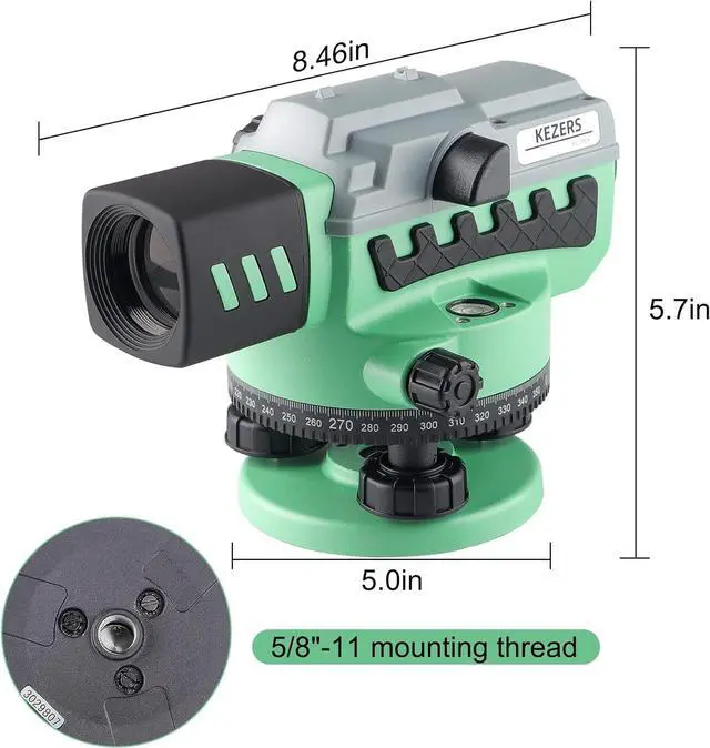 Alt view image 6 of 7 - 36X Transit Level,Automatic Optical Survey Level,High Precision Auto Level,Self-Leveling Tool for Builders,Waterproof/Height/Distance/Angle Measurement - KL-36X