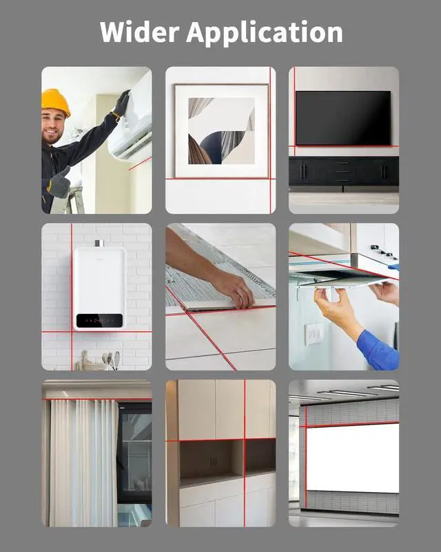 Alt view image 6 of 7 - 4-in-1 Laser Level Tool with Line Laser, Drill Dust Collector, Wall Bracket, Electronic Vacuum Suction Cup, Rechargeable Leveler Tool Perfect for Picture Hanging, Painting, Home Renovations