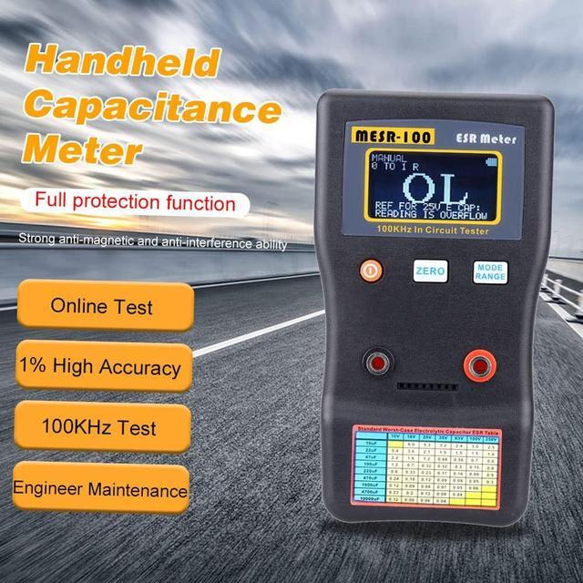 Alt view image 2 of 7 - MESR-100 Capacitor Tester V2, Geevorks Professional Capacitor Tester, Ohm Meter 0.001-100.0R with SMD Test Clip, Auto-Ranging Capacitor for Measuring Capacitance Resistance Circuit