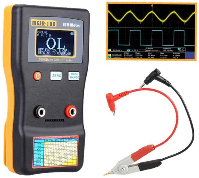 Main image of MESR-100 Capacitor Tester V2, Geevorks Professional Capacitor Tester, Ohm Meter 0.001-100.0R with SMD Test Clip, Auto-Ranging Capacitor for Measuring Capacitance Resistance Circuit