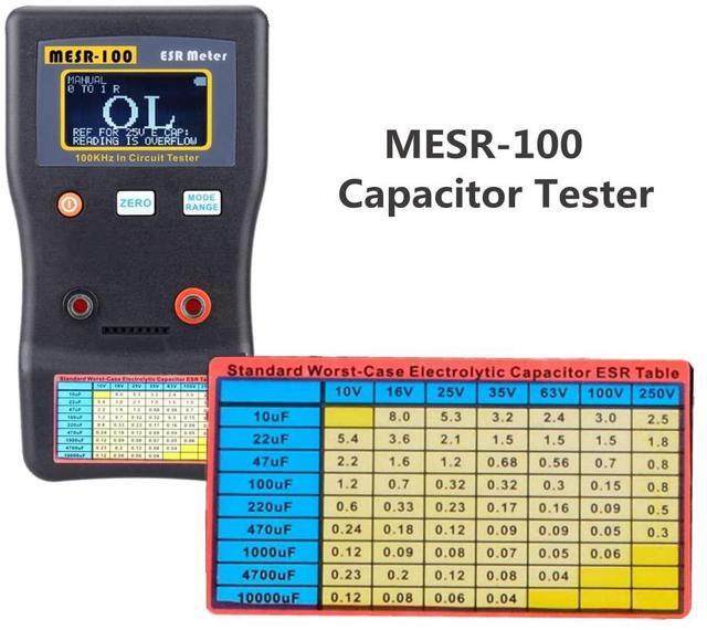 Alt view image 3 of 7 - MESR-100 Capacitor Tester V2, Geevorks Professional Capacitor Tester, Ohm Meter 0.001-100.0R with SMD Test Clip, Auto-Ranging Capacitor for Measuring Capacitance Resistance Circuit