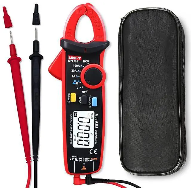 Main image of UT210e Digital Clamp Meter AC DC Amp Meter Clamp Multimeter True RMS 2000 Counts Voltmeter Continuity Tester Capacitor HVAC Tool Multi Tester