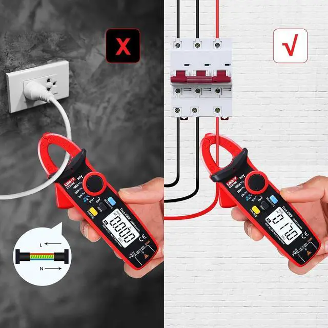 Alt view image 3 of 7 - UNI T UT210e Mini Digital Clamp Meter & Phillips Screwdriver, HVAC Tool AC DC Amp Clamp Meter Multimeter Tester Voltmeter Continuity Tester Capacitor Ohmmeter & Cross Screwdriver