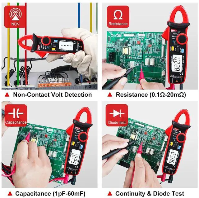Alt view image 5 of 7 - UNI T UT210e Mini Digital Clamp Meter & Phillips Screwdriver, HVAC Tool AC DC Amp Clamp Meter Multimeter Tester Voltmeter Continuity Tester Capacitor Ohmmeter & Cross Screwdriver