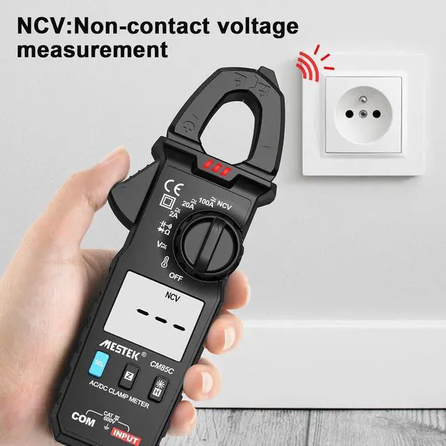 Alt view image 4 of 7 - Digital Clamp Meter Multimeter Voltage Tester NCV Auto-ranging True RMS 100A 600V Volt Amp Ohm Meter, Measures AC/DC Current & Voltage Temperature Capacitance Resistance Diodes Continuity