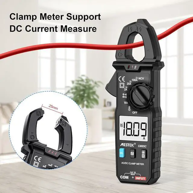 Alt view image 7 of 7 - Digital Clamp Meter Multimeter Voltage Tester NCV Auto-ranging True RMS 100A 600V Volt Amp Ohm Meter, Measures AC/DC Current & Voltage Temperature Capacitance Resistance Diodes Continuity