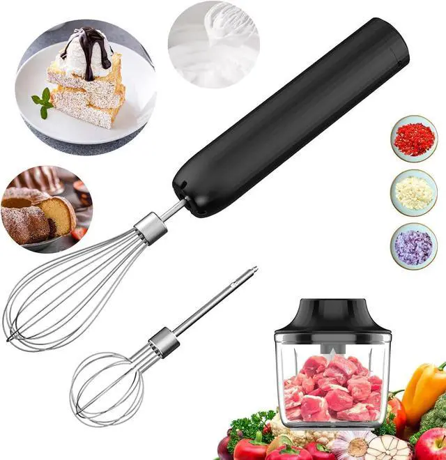 Main image of Hand Mixer, Electric Whisk,Mini Mixer, Mini Food Processor,Electric Mixer, Handmixer, Electric Stirrer and Whisker,Portable Hand Mixer,Food Chopper, Baby Food Maker, 4-Speed 10OZ