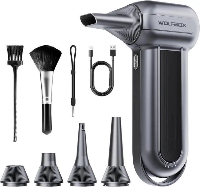 Main image of MF100 Electric Air Duster-150000RPM Super Power Cordless Air Duster, Rechargeable Brushless Motor Durable Blower, 3-Gear Adjustable Dust Blower for Computer, Keyboard, Outdoor, House and Car