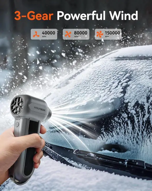 Alt view image 4 of 7 - MF100 Electric Air Duster-150000RPM Super Power Cordless Air Duster, Rechargeable Brushless Motor Durable Blower, 3-Gear Adjustable Dust Blower for Computer, Keyboard, Outdoor, House and Car