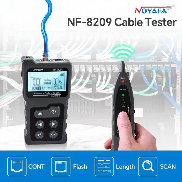 Alt view image 2 of 7 - Advanced Network Cable Tester With PoE& NCV & Lamp For CAT5e/CAT6/CAT6a, Multifunction Wire Tracker Cable Tester For Tracker Underground Telephone Line Finder Home Repair