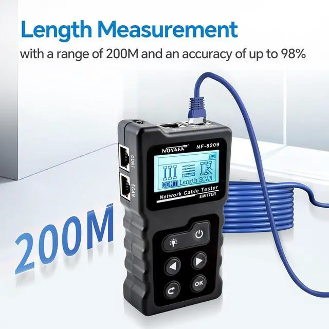 Alt view image 5 of 7 - Advanced Network Cable Tester With PoE& NCV & Lamp For CAT5e/CAT6/CAT6a, Multifunction Wire Tracker Cable Tester For Tracker Underground Telephone Line Finder Home Repair