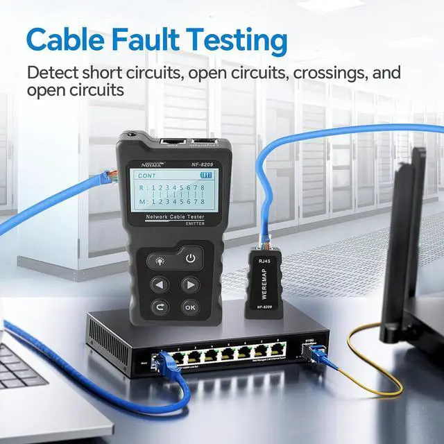 Alt view image 6 of 7 - Advanced Network Cable Tester With PoE& NCV & Lamp For CAT5e/CAT6/CAT6a, Multifunction Wire Tracker Cable Tester For Tracker Underground Telephone Line Finder Home Repair